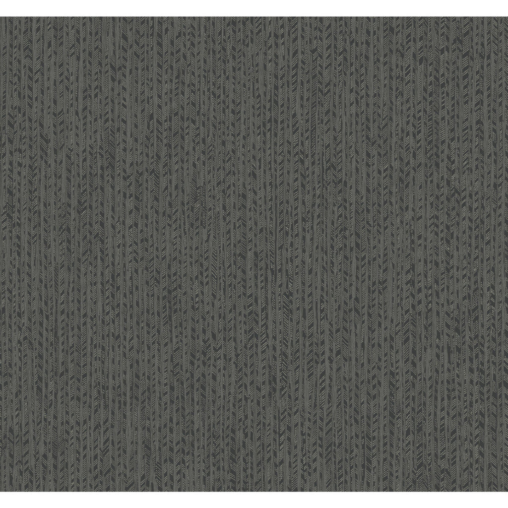 Kravet Design - W3914-8 Black | Kravet Design | Ronald Redding Traveler |Herringbone/Tweed Stripes Wallcovering Print