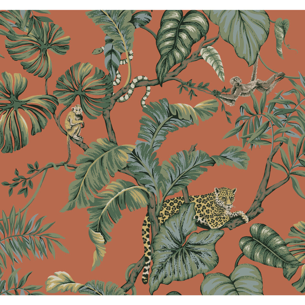 Kravet Design - W3915-12 Orange | Kravet Design | Ronald Redding Traveler | Botanical & Floral Animal/Insects Wallcovering Print