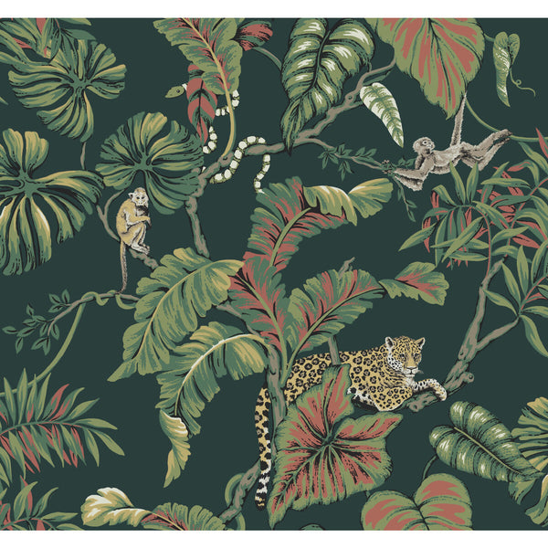 Kravet Design - W3915-303 Green | Kravet Design | Ronald Redding Traveler | Botanical & Floral Animal/Insects Wallcovering Print