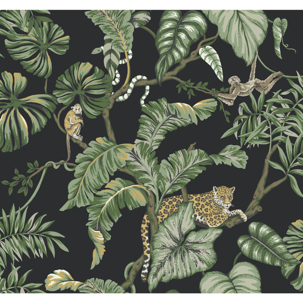 Kravet Design - W3915-83 Black | Kravet Design | Ronald Redding Traveler | Botanical & Floral Animal/Insects Wallcovering Print