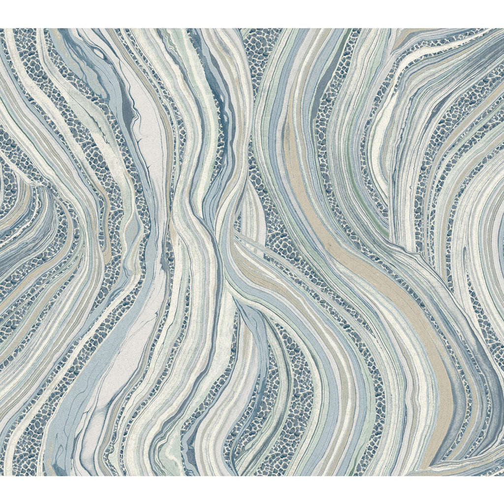 Kravet Design - W3919-5 Blue | Kravet Design | Ronald Redding Traveler | Modern Wallcovering Print