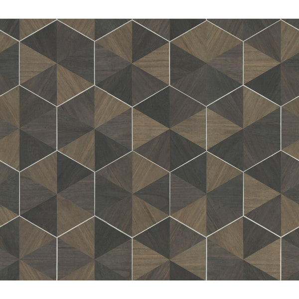 Kravet Design - W3920-816 Brown | Kravet Design | Ronald Redding Traveler | Geometric Wallcovering Print