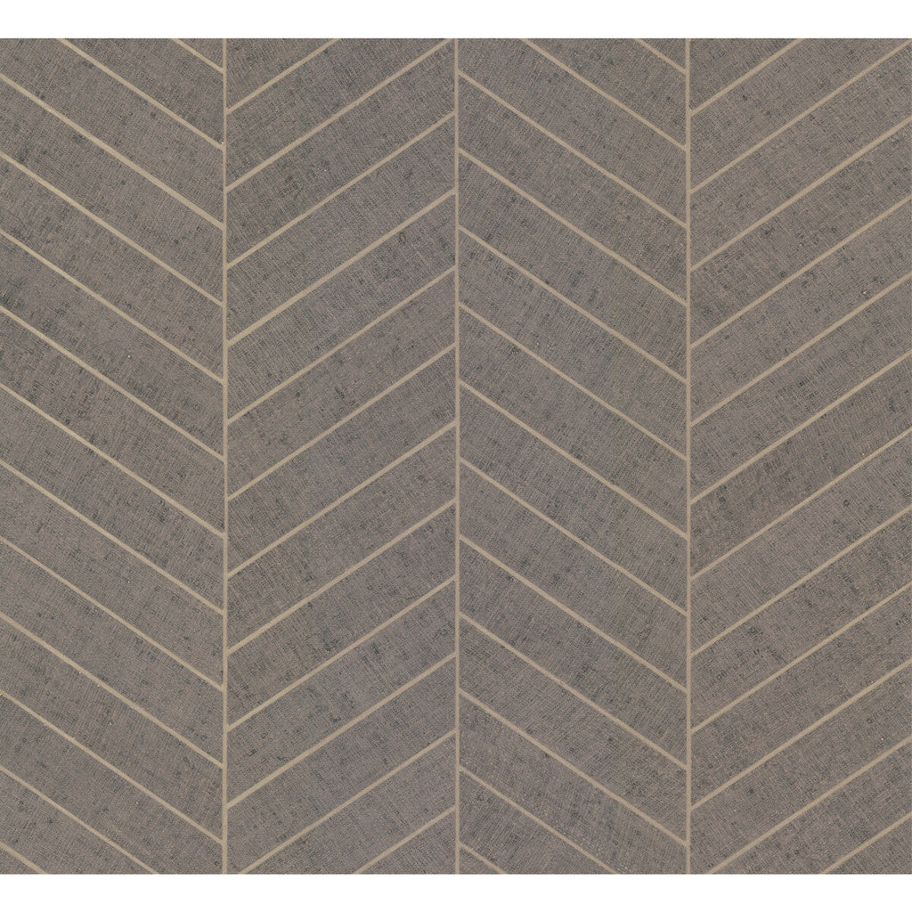 Kravet Design - W3921-106 Grey | Kravet Design | Ronald Redding Traveler |Geometric Metallic Wallcovering Grasscloth