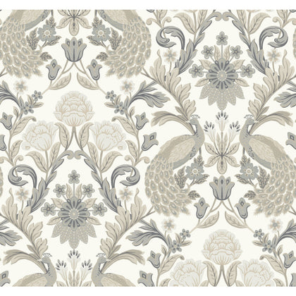 W3923 - 11 White | Kravet Design | Ronald Redding Arts & Crafts | Botanical & Floral Animal/Insects Wallcovering Print