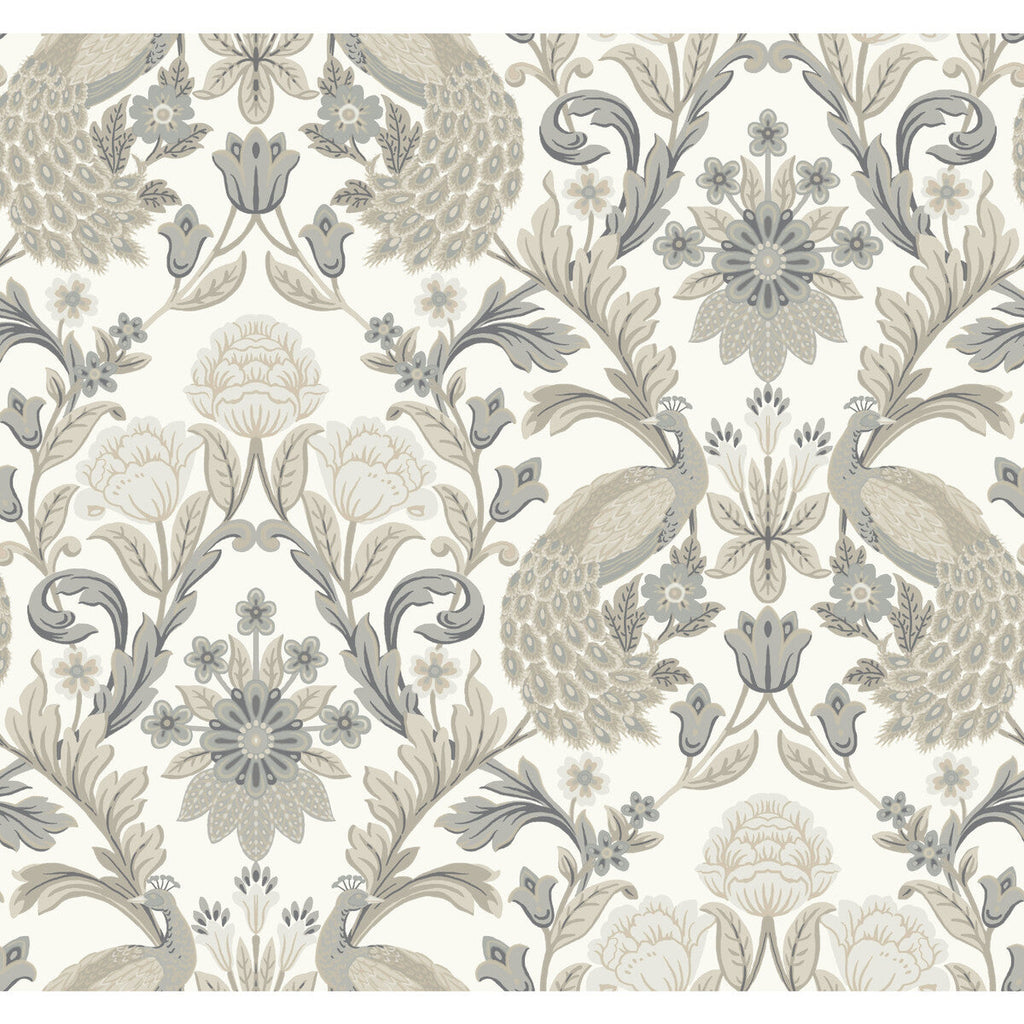 W3923 - 11 White | Kravet Design | Ronald Redding Arts & Crafts | Botanical & Floral Animal/Insects Wallcovering Print