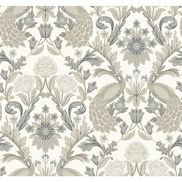 W3923 - 11 White | Kravet Design | Ronald Redding Arts & Crafts | Botanical & Floral Animal/Insects Wallcovering Print