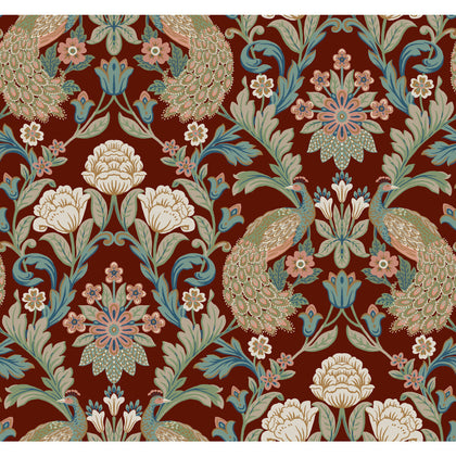 W3923 - 319 Red | Kravet Design | Ronald Redding Arts & Crafts | Botanical & Floral Animal/Insects Wallcovering Print