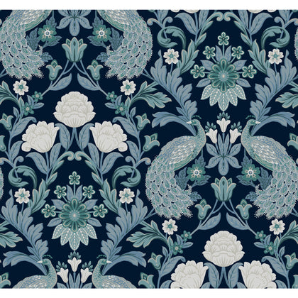 W3923 - 35 Blue | Kravet Design | Ronald Redding Arts & Crafts | Botanical & Floral Animal/Insects Wallcovering Print