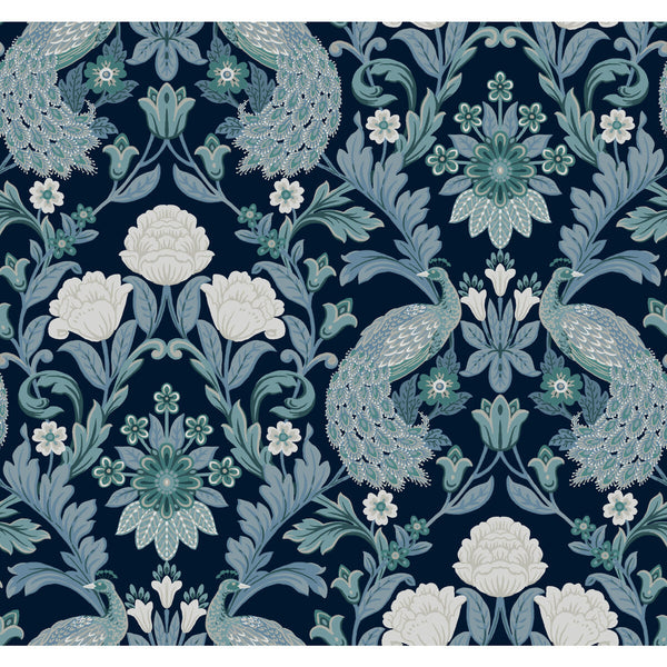 W3923 - 35 Blue | Kravet Design | Ronald Redding Arts & Crafts | Botanical & Floral Animal/Insects Wallcovering Print