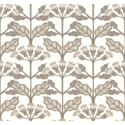 W3924 - 11 White | Kravet Design | Ronald Redding Arts & Crafts | Botanical & Floral Wallcovering Print