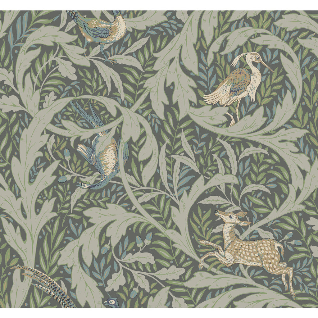 W3925 - 315 Sage | Kravet Design | Ronald Redding Arts & Crafts | Botanical & Floral Animal/Insects Wallcovering Print