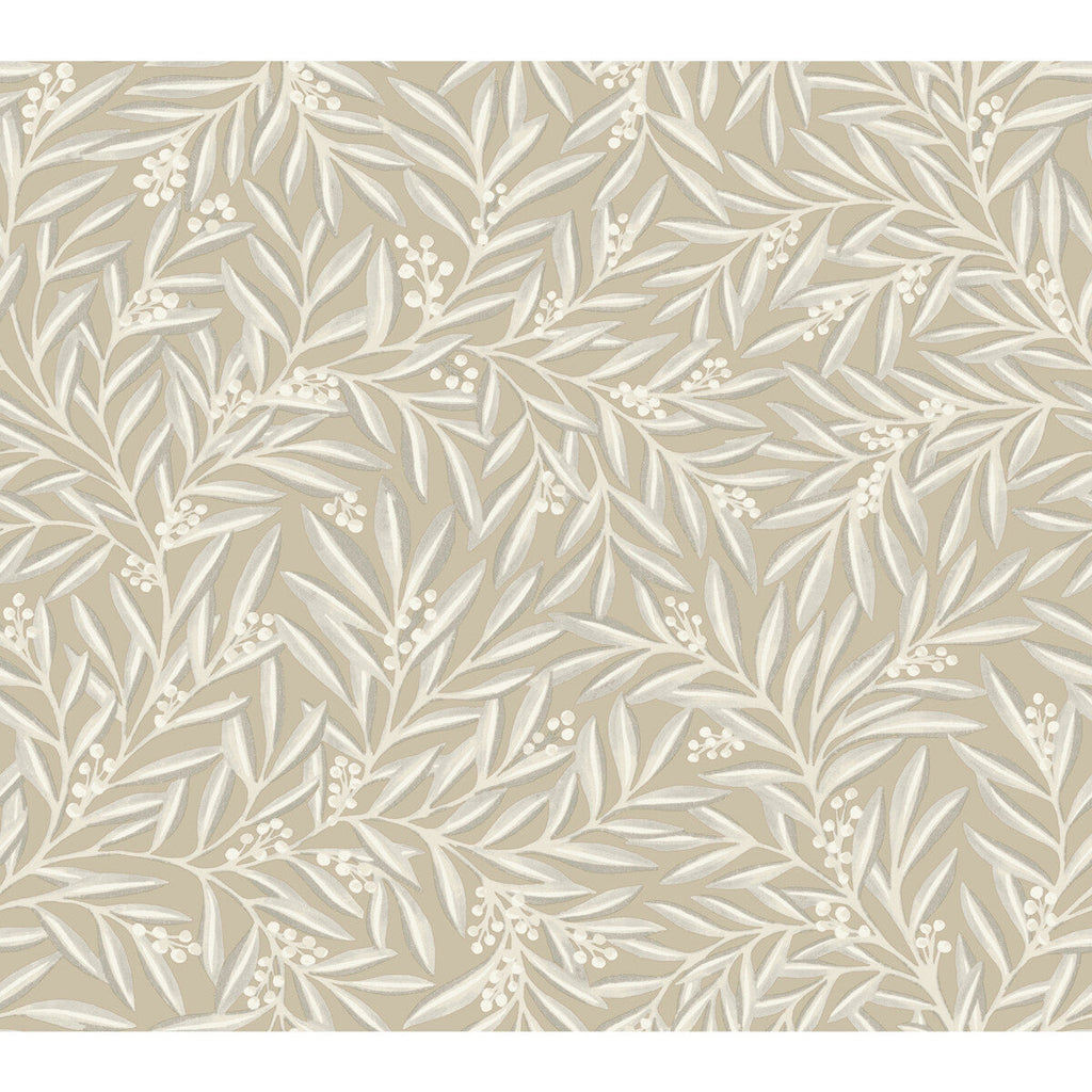 W3926 - 1611 Beige | Kravet Design | Ronald Redding Arts & Crafts | Botanical & Floral Wallcovering Print