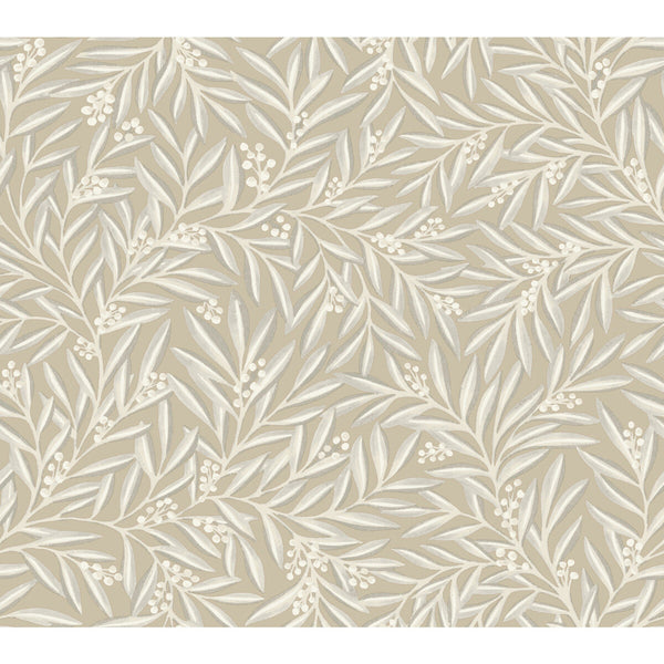 W3926 - 1611 Beige | Kravet Design | Ronald Redding Arts & Crafts | Botanical & Floral Wallcovering Print