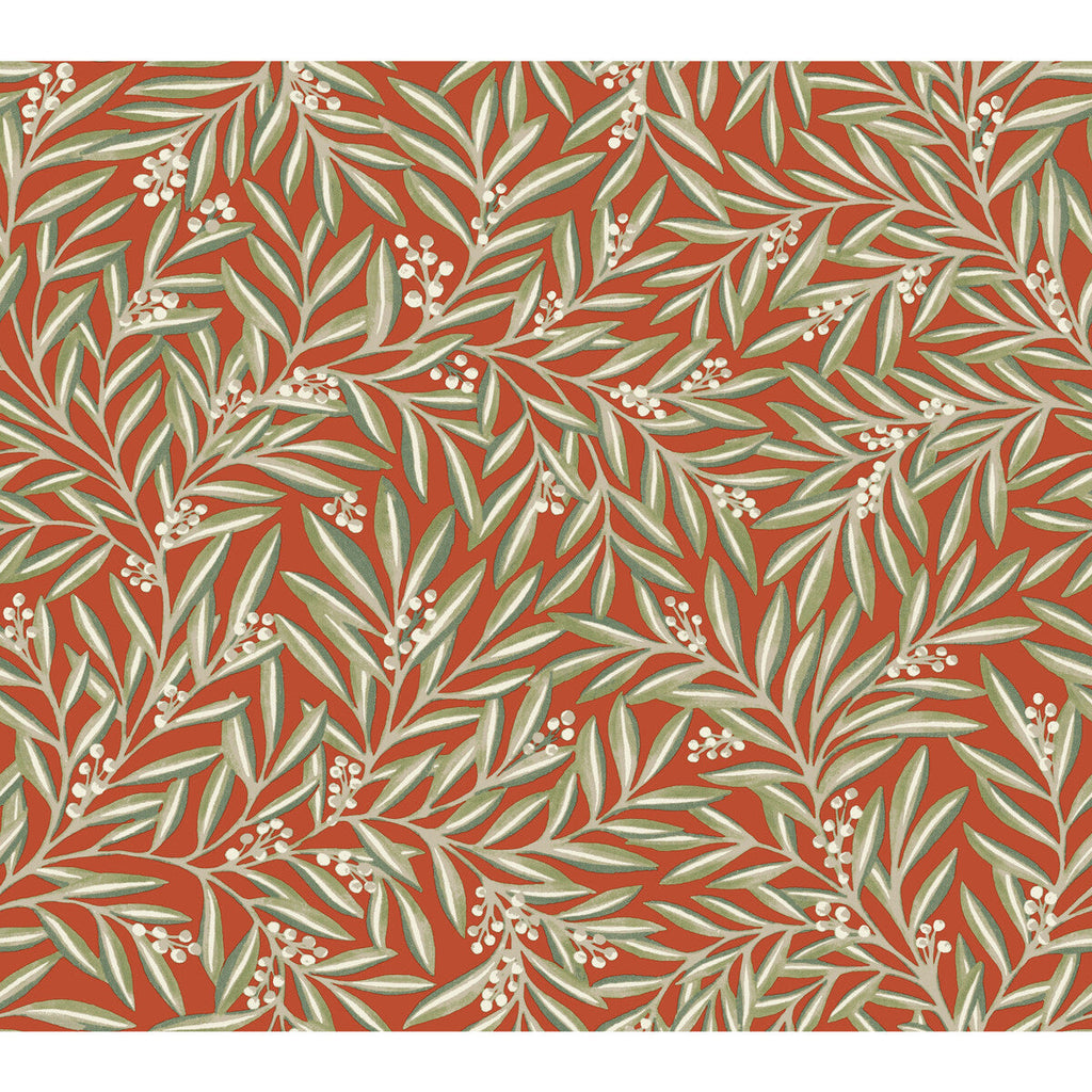 W3926 - 312 Orange | Kravet Design | Ronald Redding Arts & Crafts | Botanical & Floral Wallcovering Print