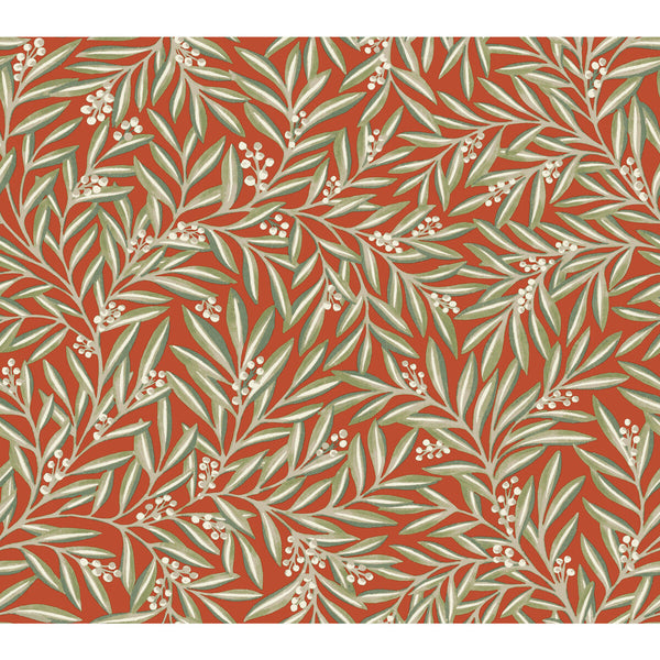 W3926 - 312 Orange | Kravet Design | Ronald Redding Arts & Crafts | Botanical & Floral Wallcovering Print