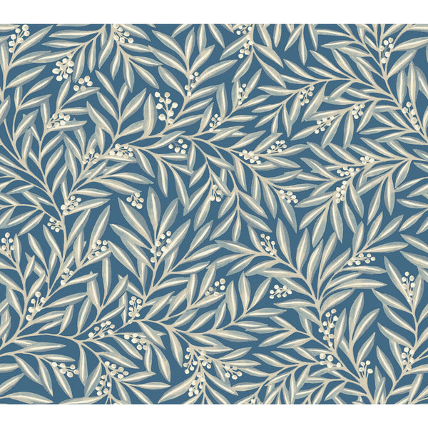 W3926 - 516 Blue | Kravet Design | Ronald Redding Arts & Crafts | Botanical & Floral Wallcovering Print