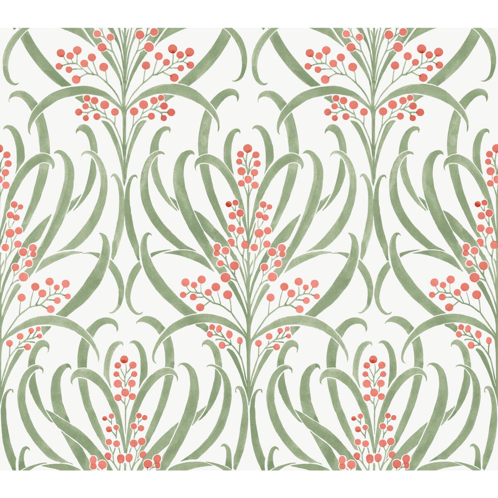 W3927 - 312 White | Kravet Design | Ronald Redding Arts & Crafts | Botanical & Floral Wallcovering Print
