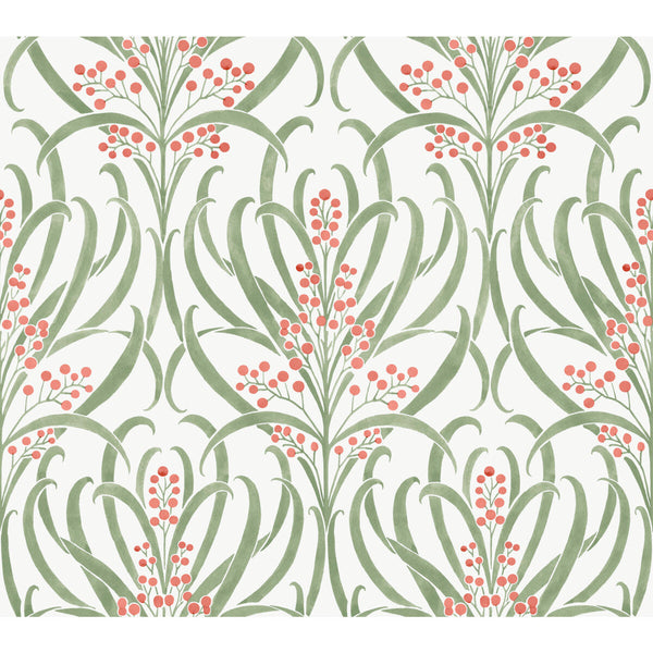 W3927 - 312 White | Kravet Design | Ronald Redding Arts & Crafts | Botanical & Floral Wallcovering Print