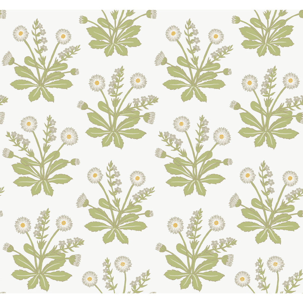 W3928 - 303 White | Kravet Design | Ronald Redding Arts & Crafts | Botanical & Floral Wallcovering Print