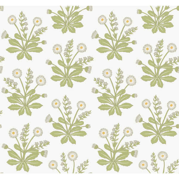 W3928 - 303 White | Kravet Design | Ronald Redding Arts & Crafts | Botanical & Floral Wallcovering Print
