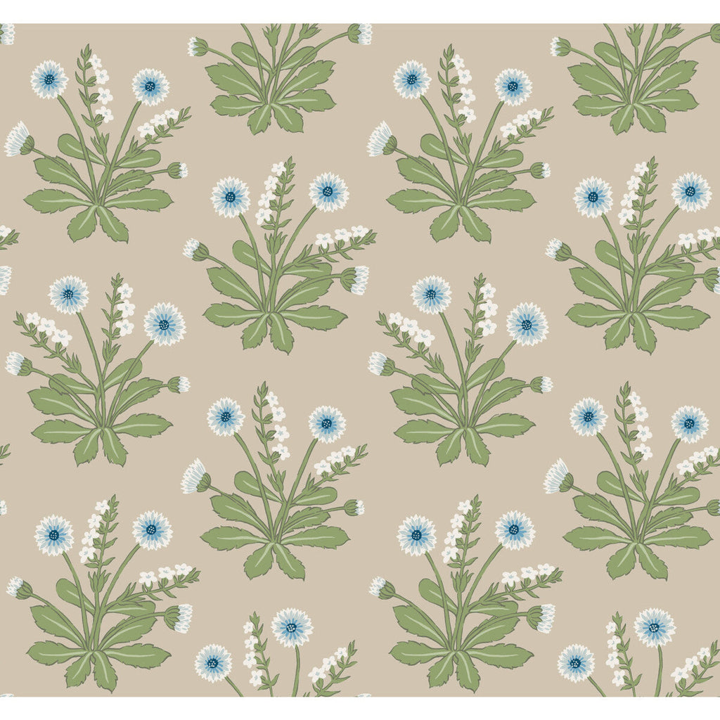 W3928 - 315 Ivory | Kravet Design | Ronald Redding Arts & Crafts | Botanical & Floral Wallcovering Print