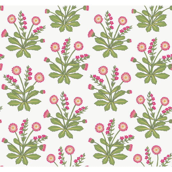 W3928 - 317 White | Kravet Design | Ronald Redding Arts & Crafts | Botanical & Floral Wallcovering Print