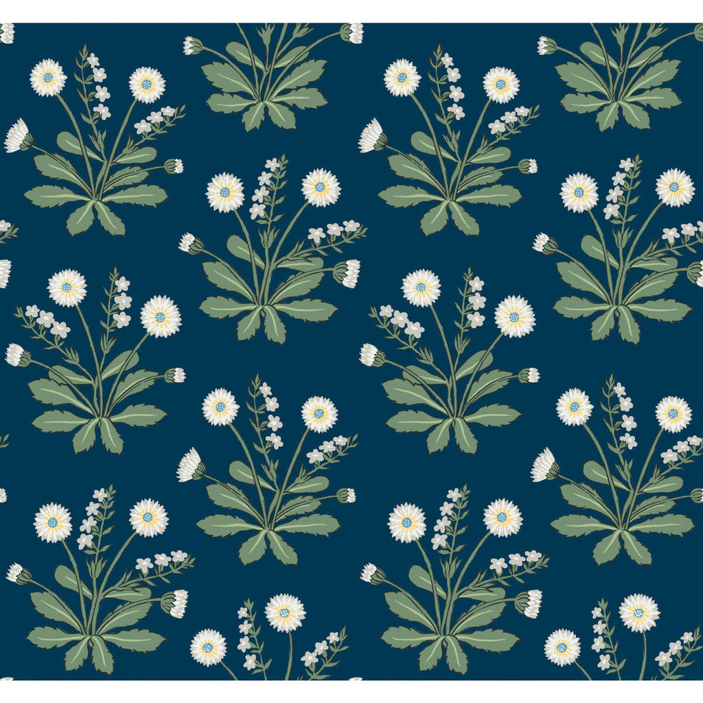 W3928 - 53 Blue | Kravet Design | Ronald Redding Arts & Crafts | Botanical & Floral Wallcovering Print