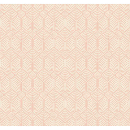 W3931 - 12 Coral | Kravet Design | Ronald Redding Arts & Crafts | Geometric Wallcovering Print