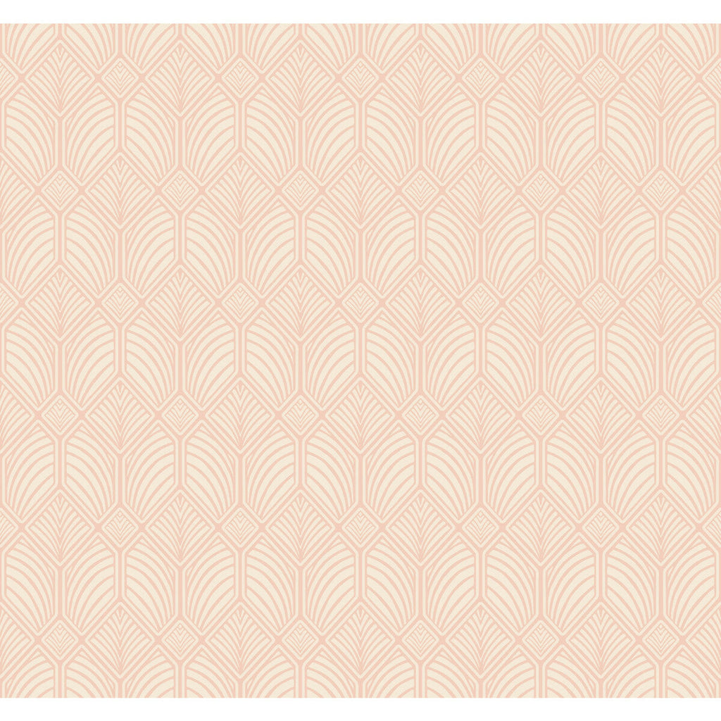 W3931 - 12 Coral | Kravet Design | Ronald Redding Arts & Crafts | Geometric Wallcovering Print