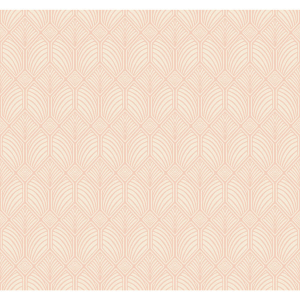 W3931 - 12 Coral | Kravet Design | Ronald Redding Arts & Crafts | Geometric Wallcovering Print