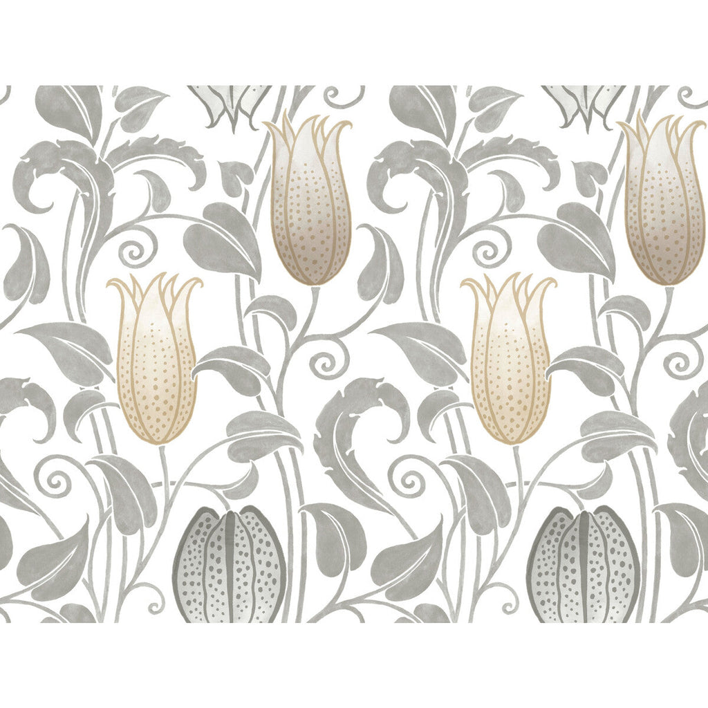 W3933 - 1611 Beige | Kravet Design | Ronald Redding Arts & Crafts | Botanical & Floral Wallcovering Print