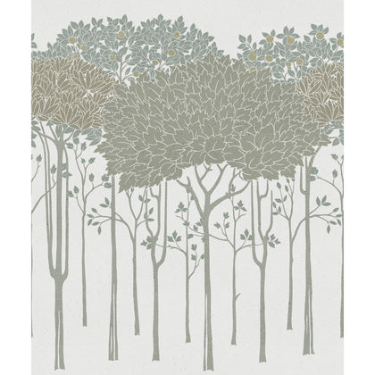 W3935 - 11 Silver | Kravet Design | Ronald Redding Arts & Crafts | Botanical & Floral Metallic Wallcovering Print