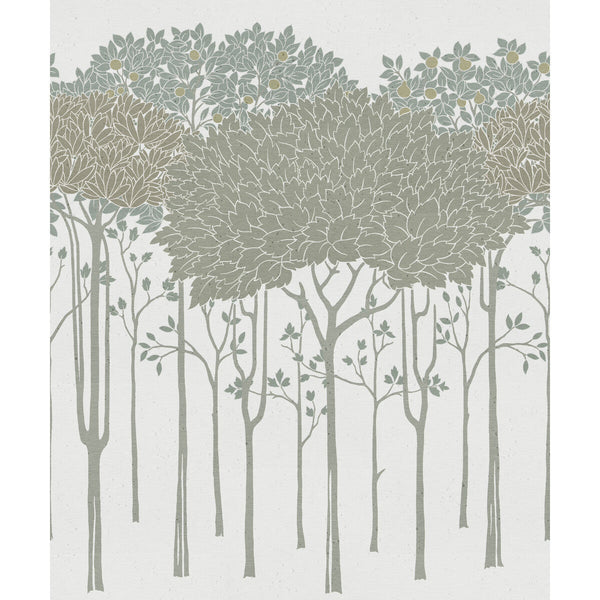W3935 - 11 Silver | Kravet Design | Ronald Redding Arts & Crafts | Botanical & Floral Metallic Wallcovering Print