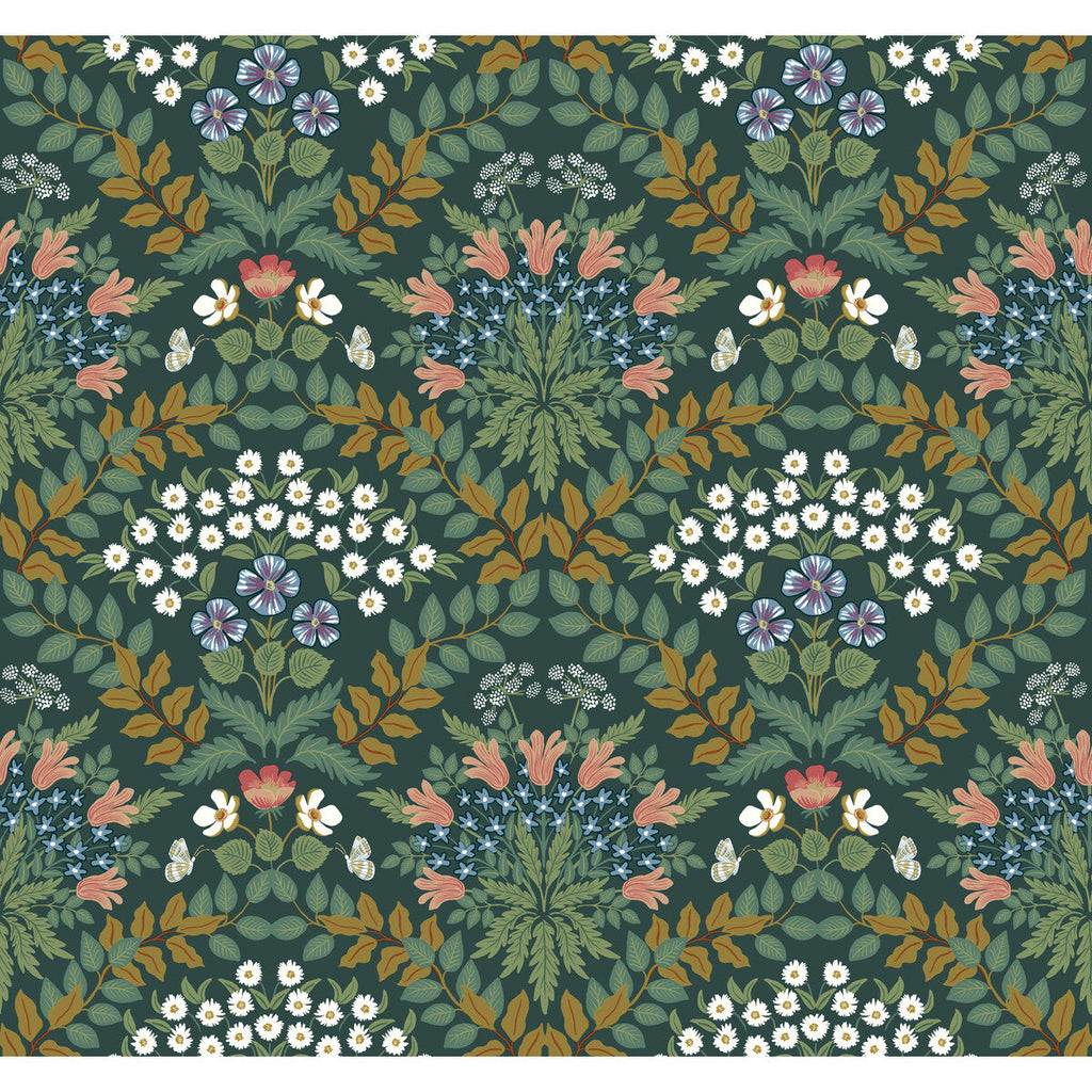 Kravet Design - W3941-34 Green | Kravet Design | Rifle Paper Co Second Edition | Botanical & Floral Metallic Wallcovering Print