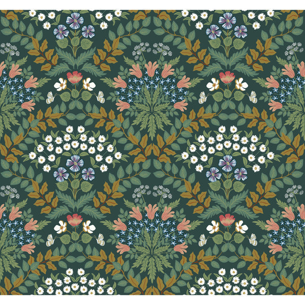 Kravet Design - W3941-34 Green | Kravet Design | Rifle Paper Co Second Edition | Botanical & Floral Metallic Wallcovering Print