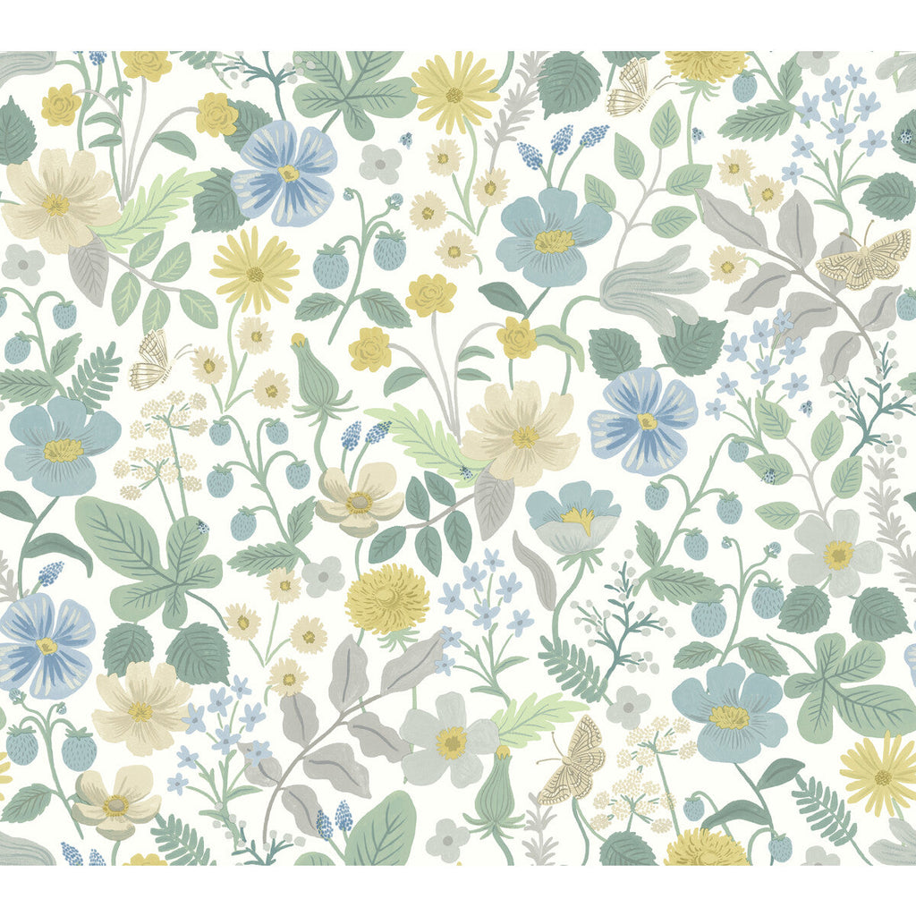 Kravet Design - W3943-153 Blue | Kravet Design | Rifle Paper Co Second Edition | Botanical & Floral Wallcovering Print