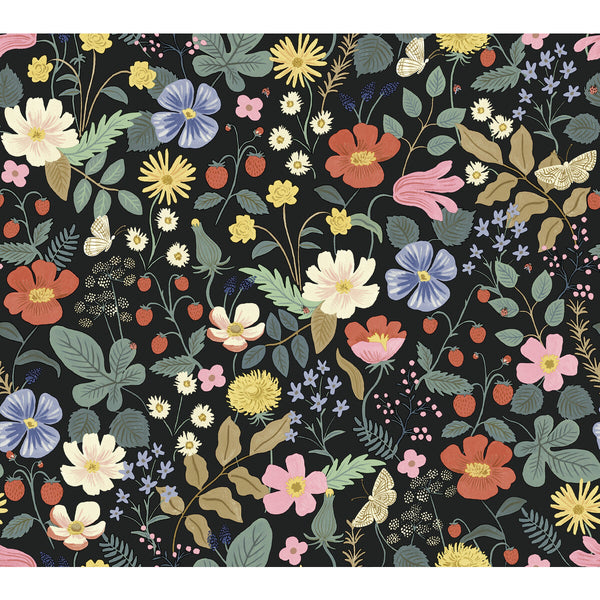 Kravet Design - W3943-819 Black | Kravet Design | Rifle Paper Co Second Edition | Botanical & Floral Wallcovering Print