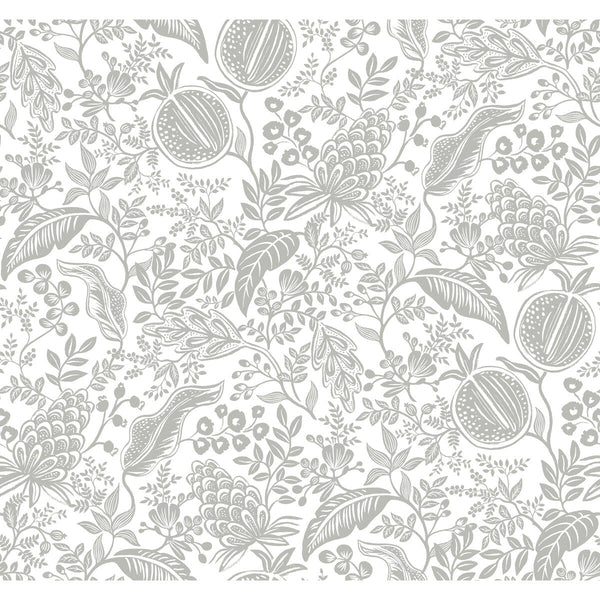 Kravet Design - W3944-11 Silver | Kravet Design | Rifle Paper Co Second Edition | Botanical & Floral Metallic Wallcovering Print