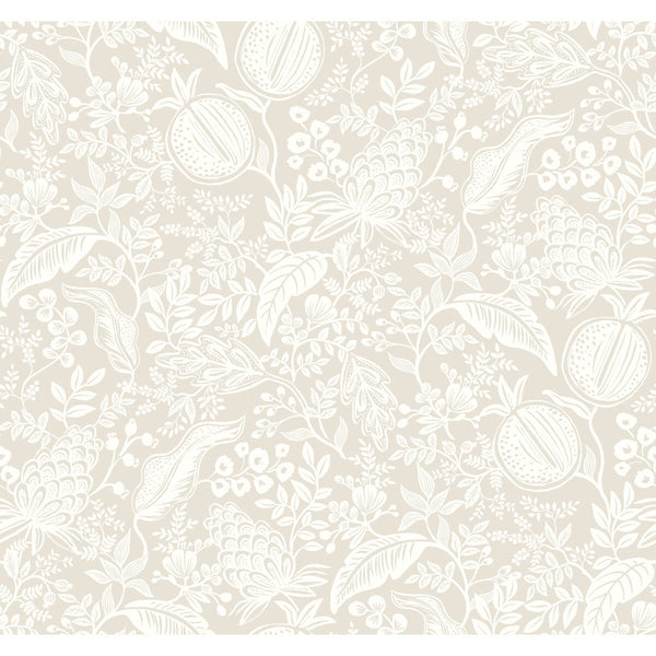 Kravet Design - W3944-161 Beige | Kravet Design | Rifle Paper Co Second Edition | Botanical & Floral Metallic Wallcovering Print