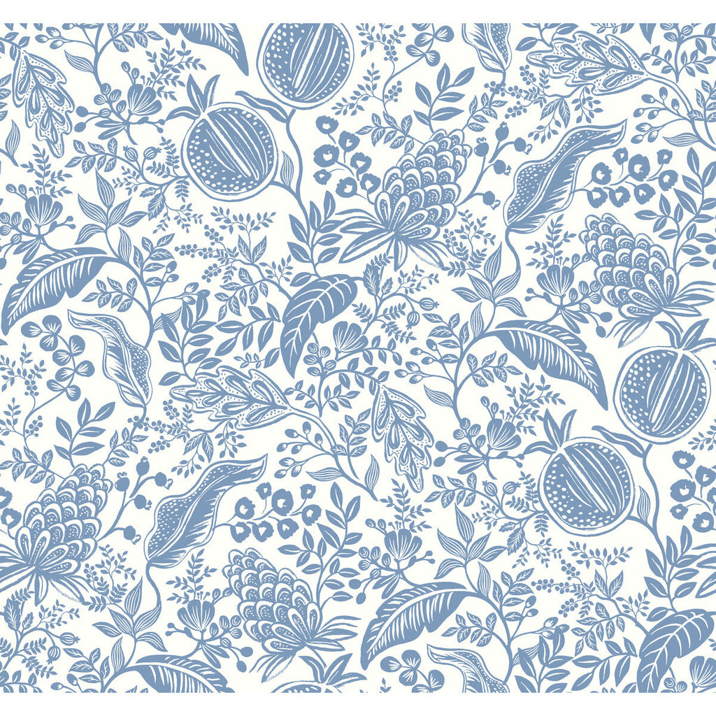 Kravet Design - W3944-51 Blue | Kravet Design | Rifle Paper Co Second Edition | Botanical & Floral Metallic Wallcovering Print