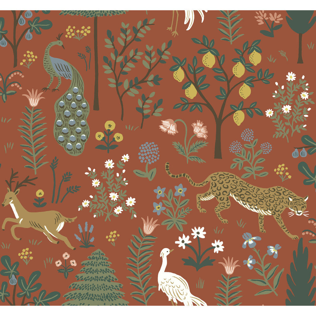 Kravet Design - W3945-319 Rust | Kravet Design | Rifle Paper Co Second Edition | Botanical & Floral Animal/Insects Wallcovering Print