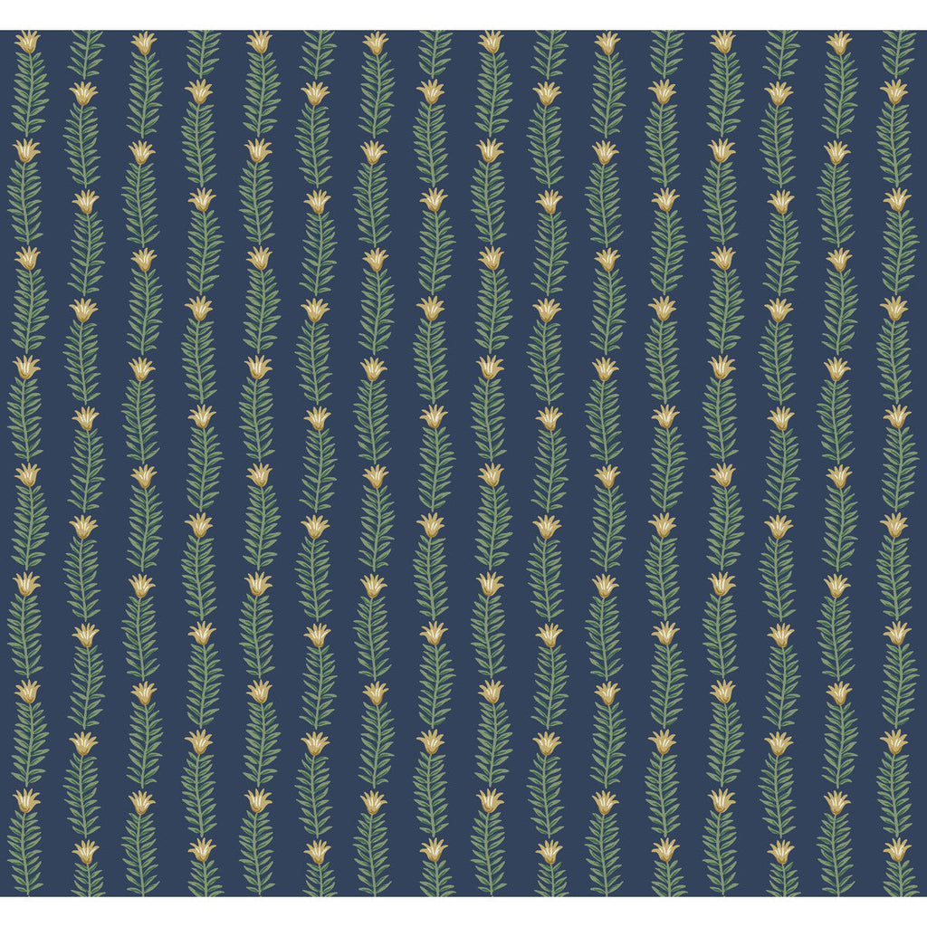 Kravet Design - W3946-523 Blue | Kravet Design | Rifle Paper Co Second Edition | Botanical & Floral Metallic Wallcovering Print