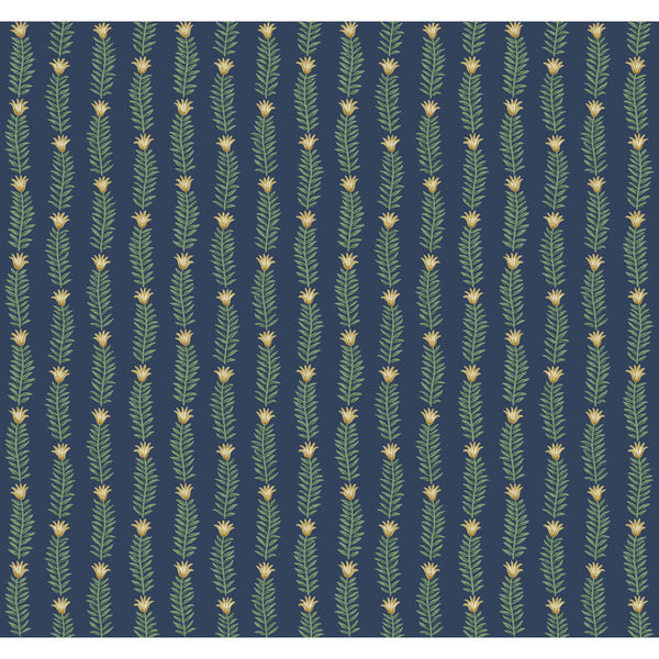 Kravet Design - W3946-523 Blue | Kravet Design | Rifle Paper Co Second Edition | Botanical & Floral Metallic Wallcovering Print