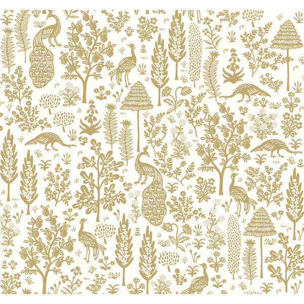 Kravet Design - W3951-4 Gold | Kravet Design | Rifle Paper Co Second Edition | Botanical & Floral Animal/Insects Wallcovering Print
