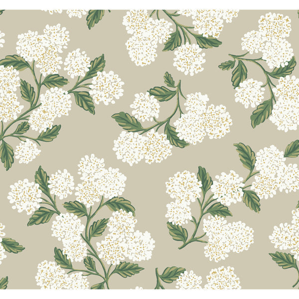 Kravet Design - W3952-31 Beige | Kravet Design | Rifle Paper Co Second Edition | Botanical & Floral Metallic Wallcovering Print