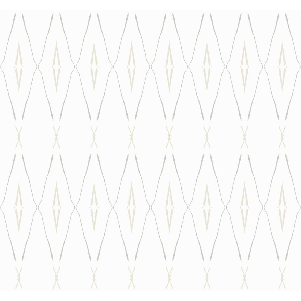 Kravet Design - W3963-11 Grey | Kravet Design | Benson-Cobb Signature Wallcovering |Diamond Geometric Wallcovering Print