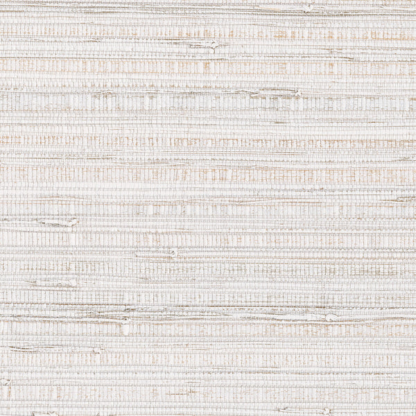 W3972-1 White | Kravet Design | Elements Ii Naturals | Solid Texture Wallcovering Grasscloth