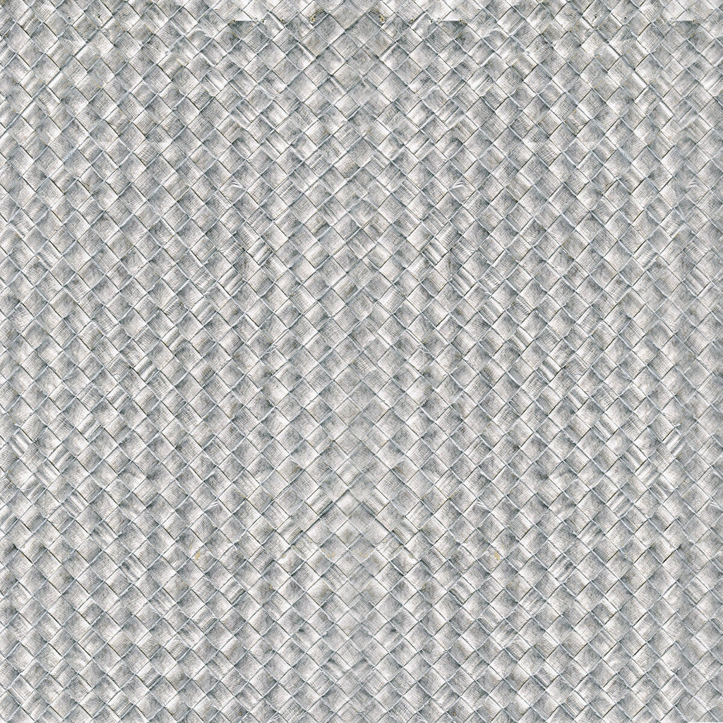 Kravet Design - W3981-1121 Silver | Kravet Design | Elements Ii Naturals |Geometric Metallic Wallcovering Grasscloth