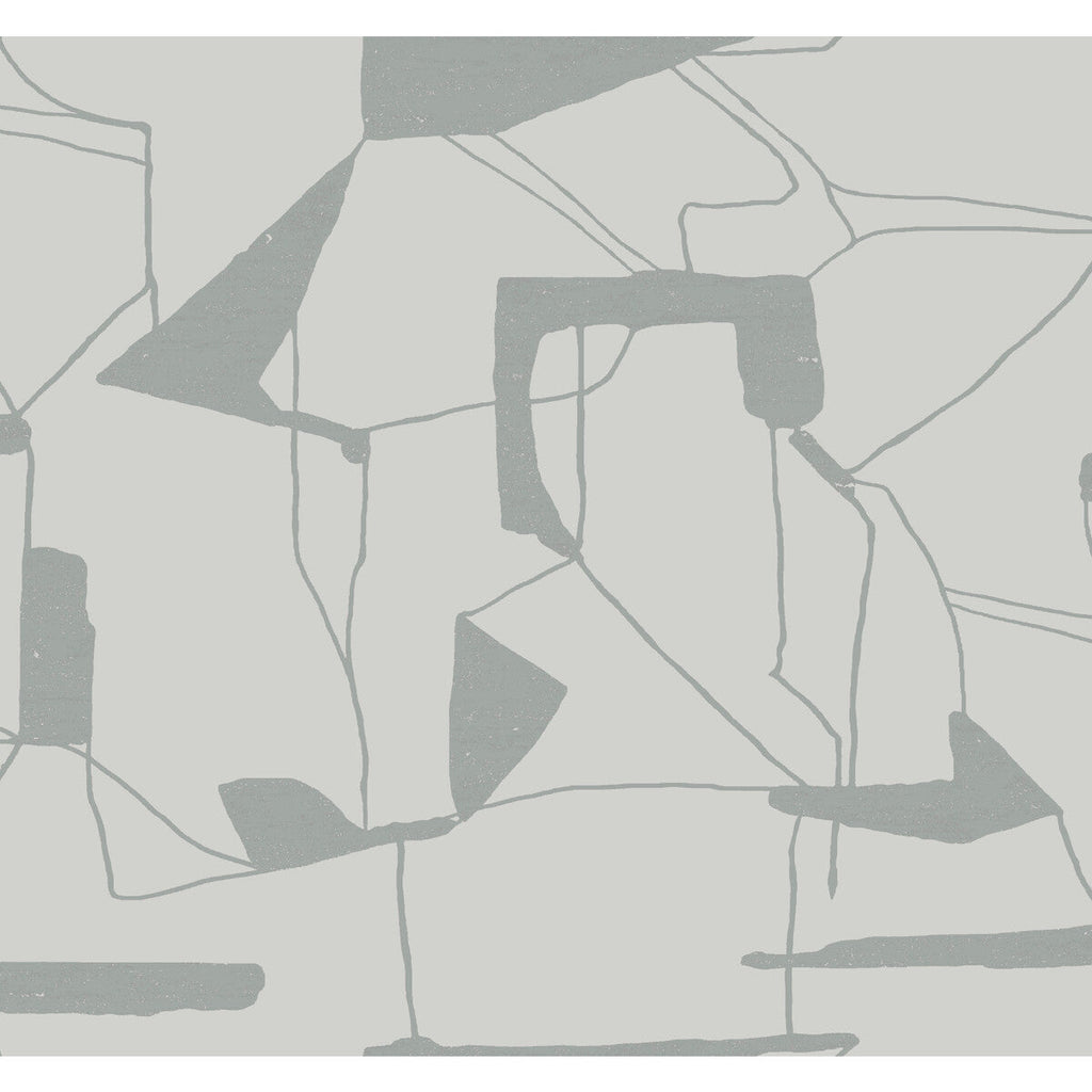 Kravet Design - W4105-11 Grey | Kravet Design | Antonina Vella Modern Metals Second Edition | Abstract Metallic Wallcovering Print