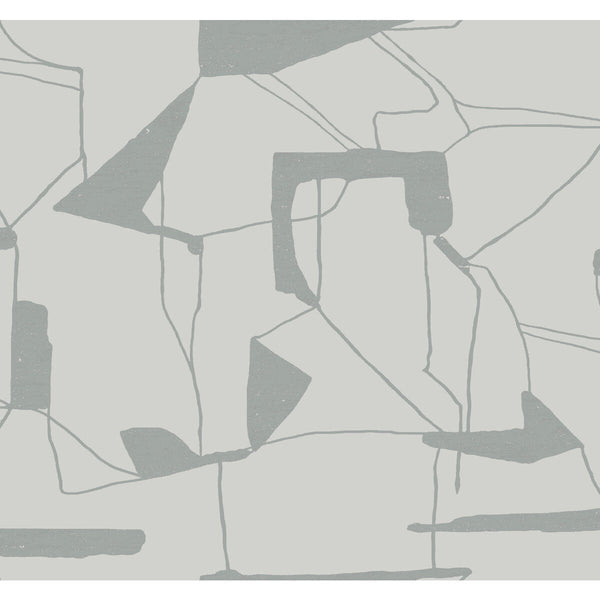 Kravet Design - W4105-11 Grey | Kravet Design | Antonina Vella Modern Metals Second Edition | Abstract Metallic Wallcovering Print